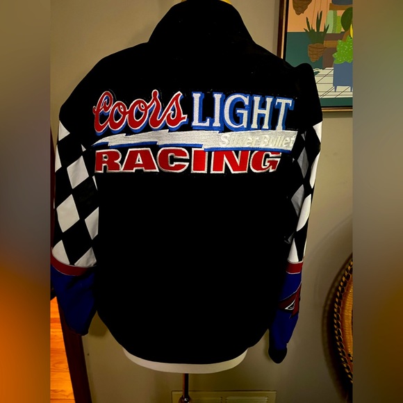 Rare Coors Light Racing Silver Bullet NASCAR Kyle Petty #42 Jeff Hamilton Jacket - Picture 1 of 9